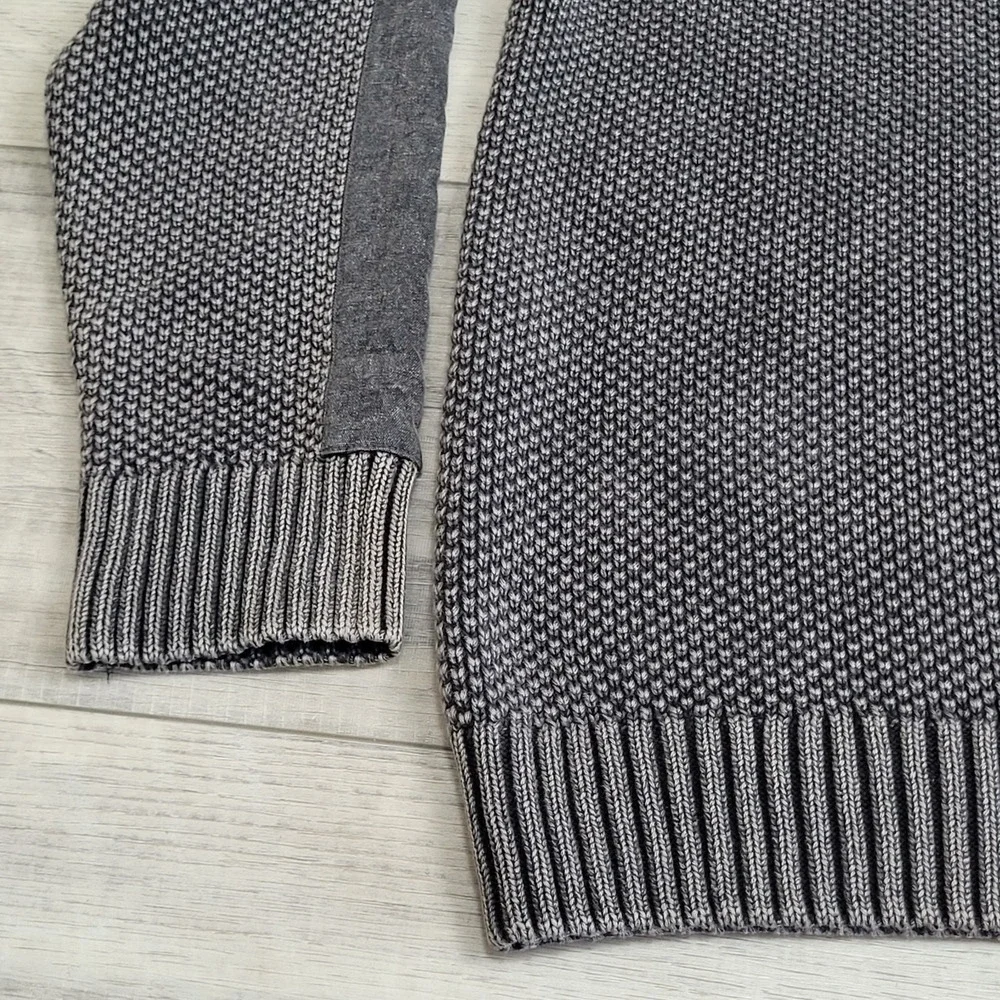 🧥 Carbon 2 Cobalt 1/4 Zip Sweater Men L Gray Hi‑Def Birdseye Heavyweight Preppy
